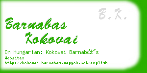 barnabas kokovai business card